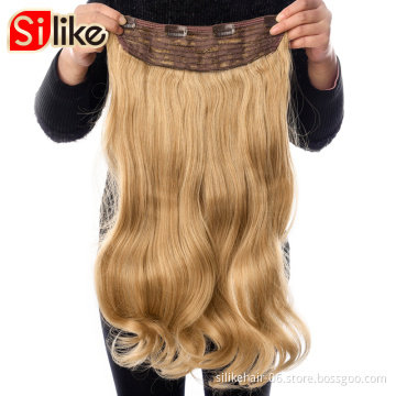 Wholesale 24 Inches Long High Temperature Fiber Synthetic Hair Pad Black Gray Curly Clip In Hair Extensions Hair piece for Women